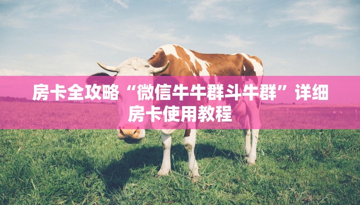 房卡全攻略“微信牛牛群斗牛群”详细房卡使用教程