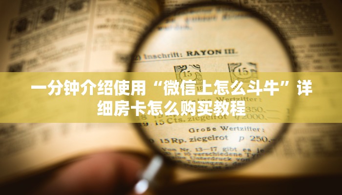 一分钟介绍使用“微信上怎么斗牛”详细房卡怎么购买教程