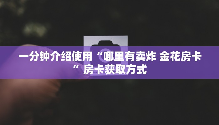 一分钟介绍使用“哪里有卖炸 金花房卡”房卡获取方式