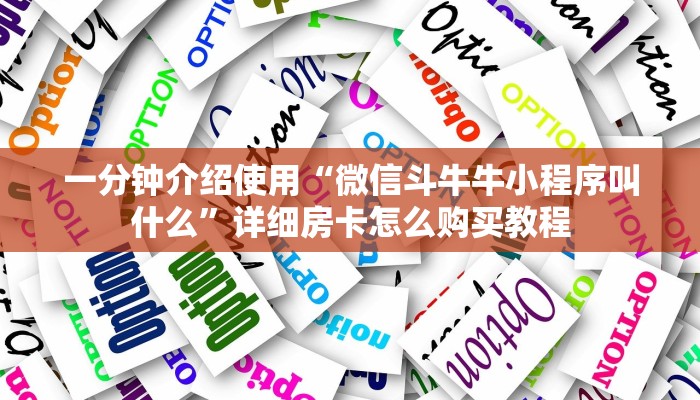 一分钟介绍使用“微信斗牛牛小程序叫什么”详细房卡怎么购买教程