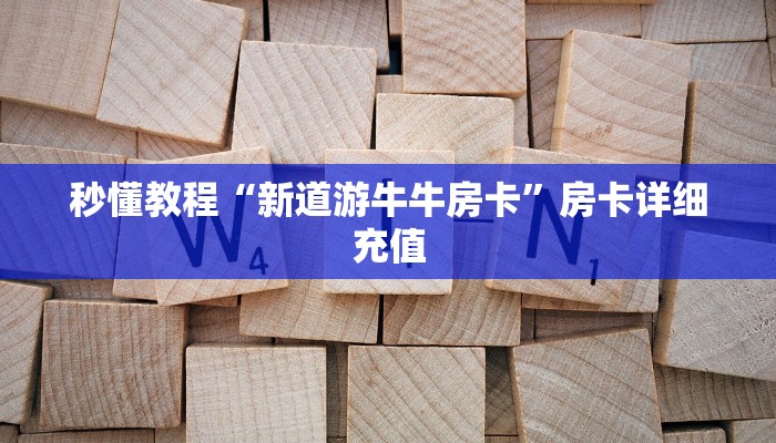 秒懂教程“新道游牛牛房卡”房卡详细充值
