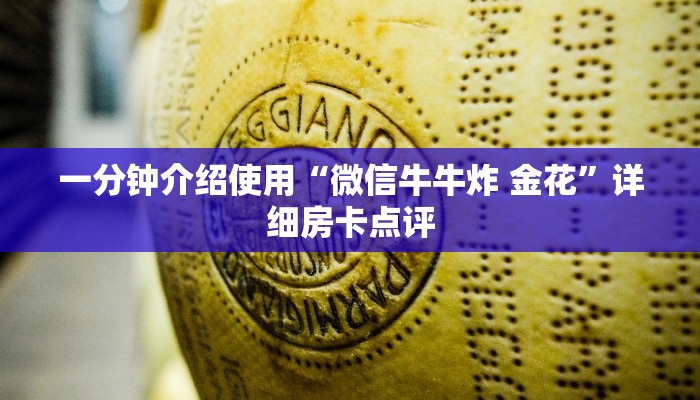 一分钟介绍使用“微信牛牛炸 金花”详细房卡点评